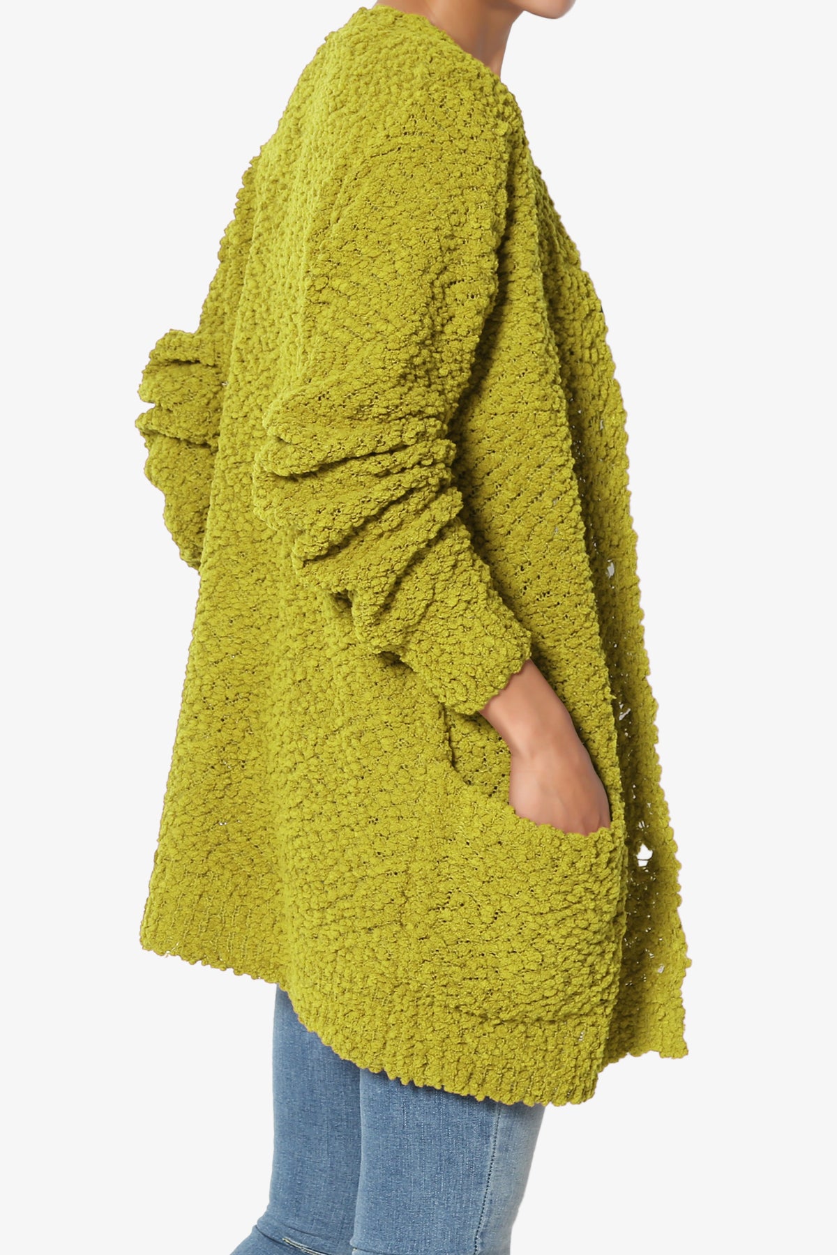 Barry Button Teddy Knit Sweater Cardigan OLIVE MUSTARD_4