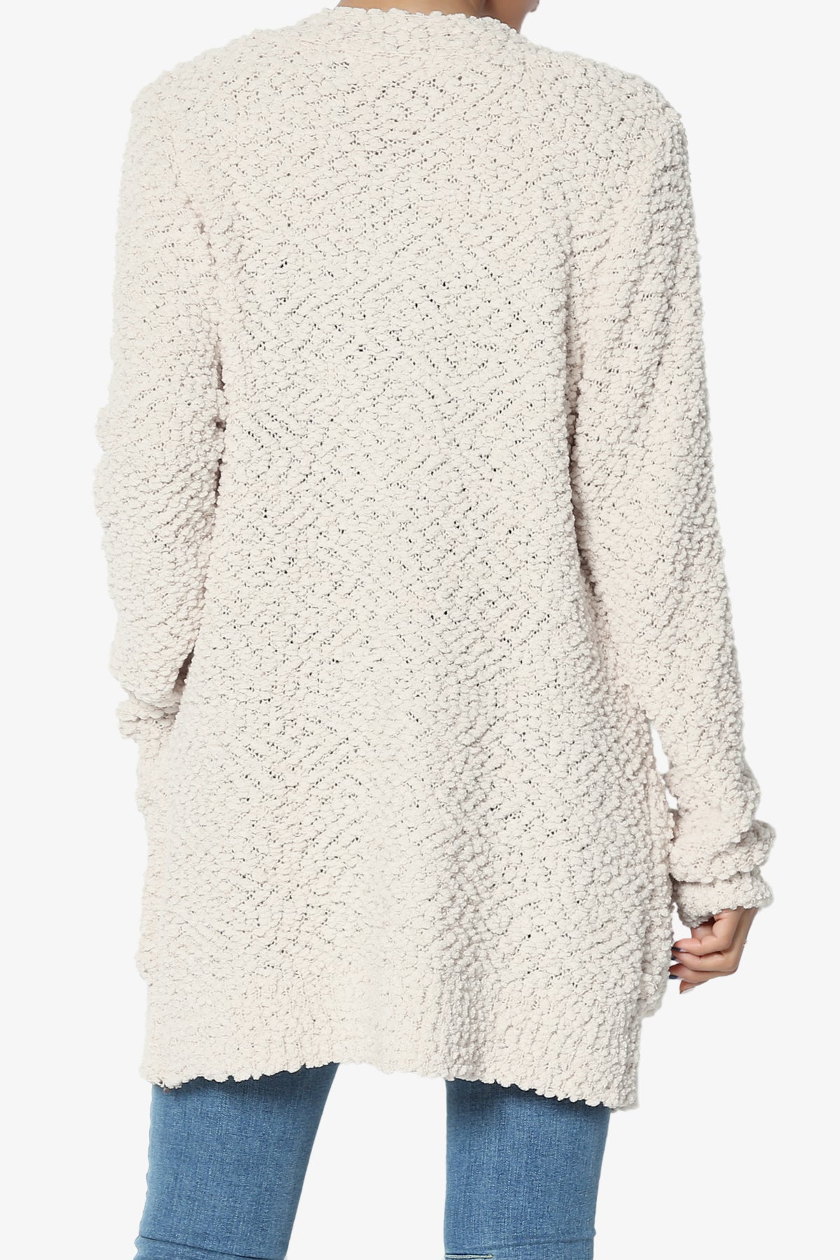 Barry Button Teddy Knit Sweater Cardigan SAND BEIGE_2