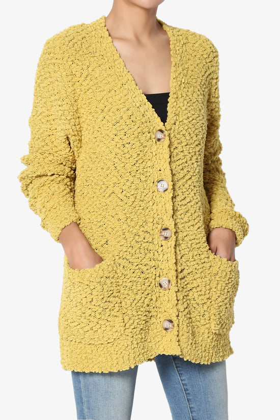 Barry Button Teddy Knit Sweater Cardigan WASABI_3
