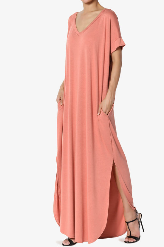 Lunar Pocket T-Shirt Maxi Dress ASH ROSE_3