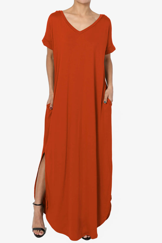 Lunar Pocket T-Shirt Maxi Dress COPPER_1