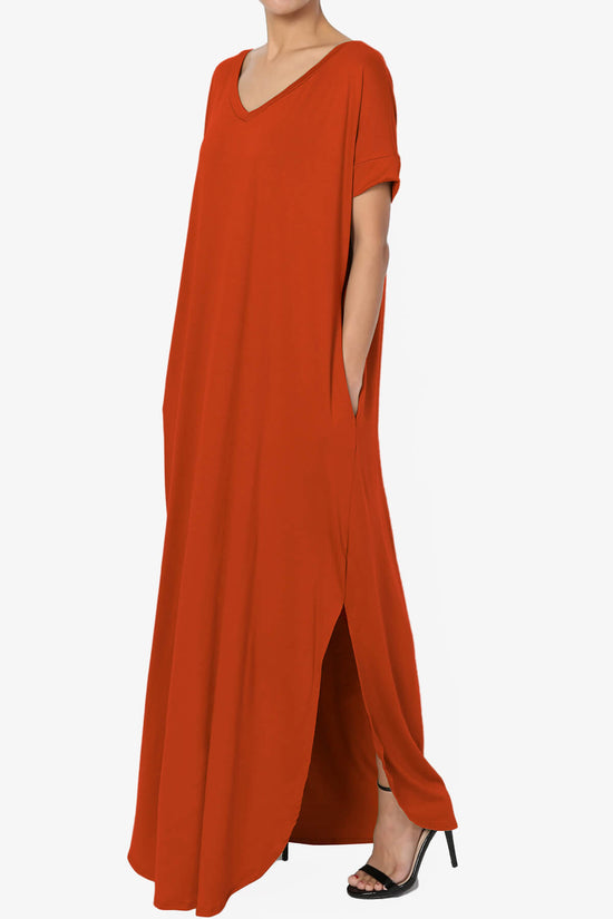 Lunar Pocket T-Shirt Maxi Dress COPPER_3