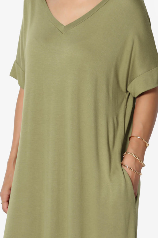 Lunar Pocket T-Shirt Maxi Dress KHAKI GREEN_5