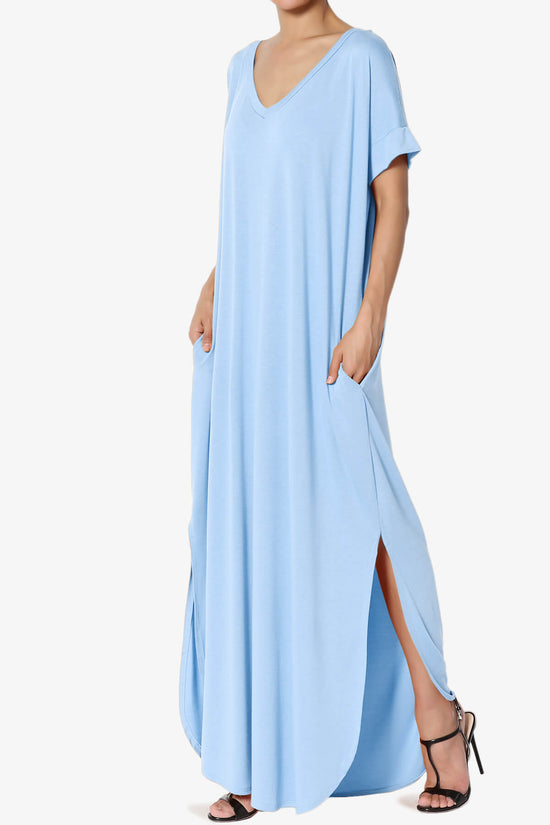 Lunar Pocket T-Shirt Maxi Dress LIGHT BLUE_3