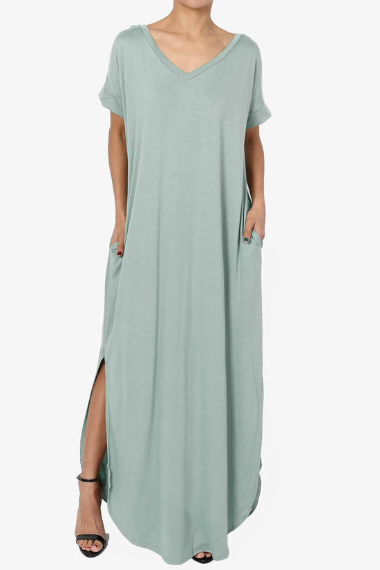 Lunar Pocket T-Shirt Maxi Dress LIGHT GREEN_1