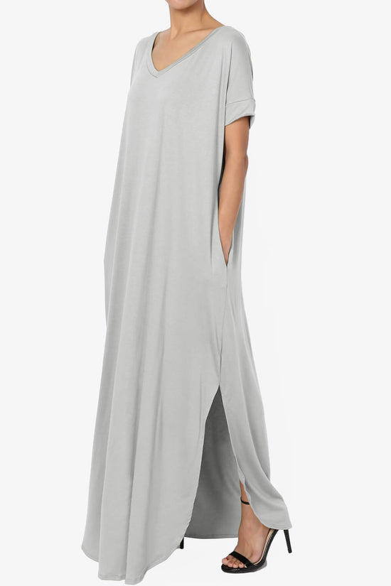 Lunar Pocket T-Shirt Maxi Dress LIGHT GREY_3
