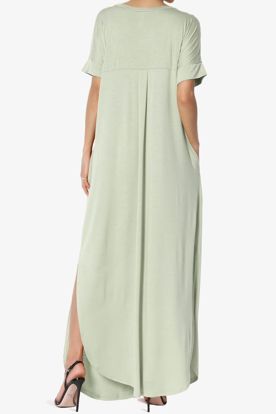 Lunar Pocket T-Shirt Maxi Dress LIGHT SAGE_2