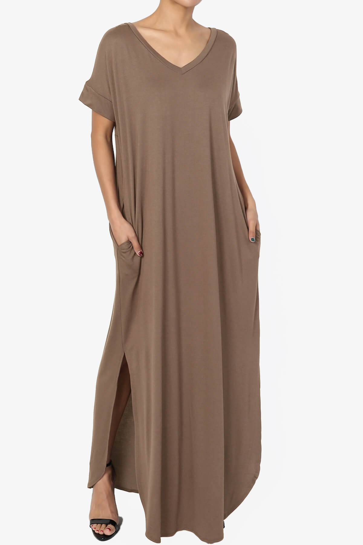 Lunar Pocket T-Shirt Maxi Dress MOCHA_1
