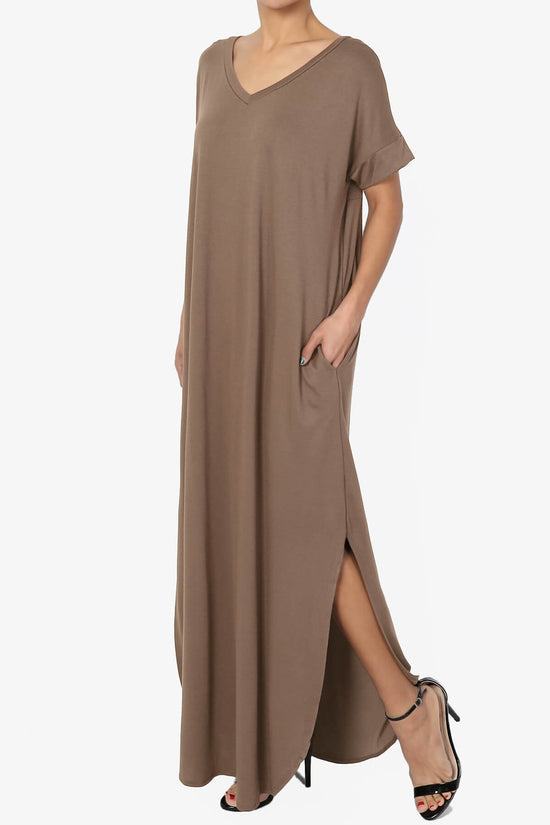 Lunar Pocket T-Shirt Maxi Dress MOCHA_3