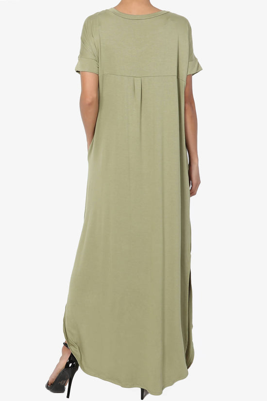 Lunar Pocket T-Shirt Maxi Dress SAGE_2
